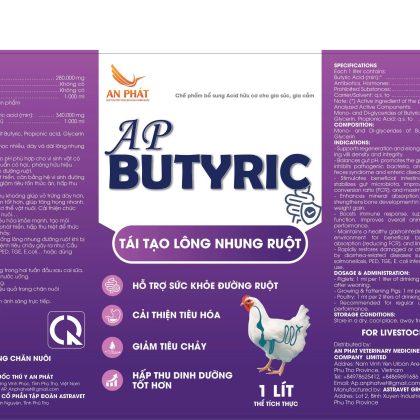 AP-BUTYRIC TÁI TẠO LÔNG NHUNG ĐƯỜNG RUỘT cho gia súc gia cầm TĂNG CƯỜNG MIỄN DỊCH