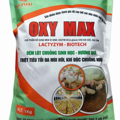 MEN VI SINH RẮC CHUỒNG OXYMAX KHỬ MÙI HÔI, KHÍ ĐỘC CHUỒNG TRẠI