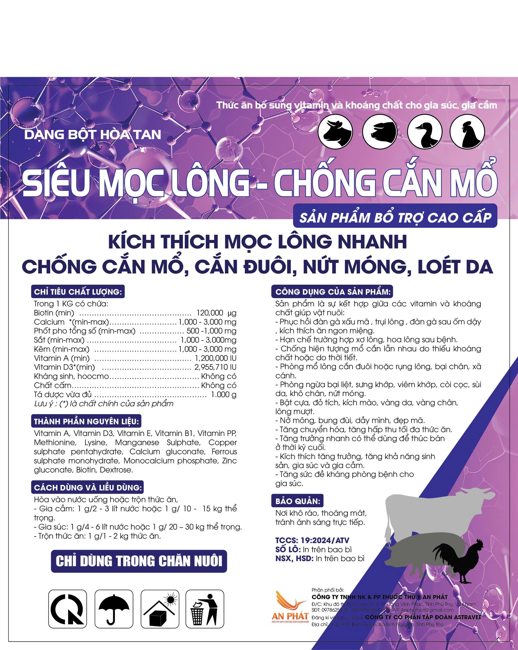 SIÊU MỌC LÔNG – CHỐNG CẮN MỔ cho gia cầm KÍCH THÍCH MỌC LÔNG NHANH